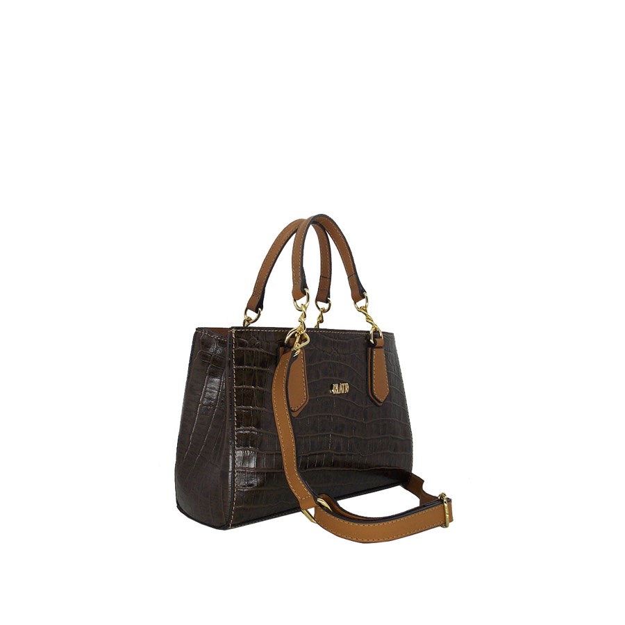Bolsa Janine Croco — Café — foto 2